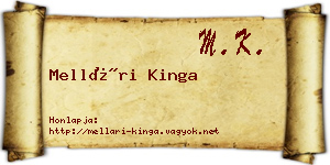 Mellári Kinga névjegykártya